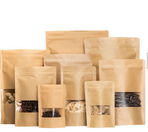 Stehen Sie oben Entwurfs-Kraftpapier-Beutel, Gewohnheit wiederversiegelbare Nahrungsmitteldrucktaschen